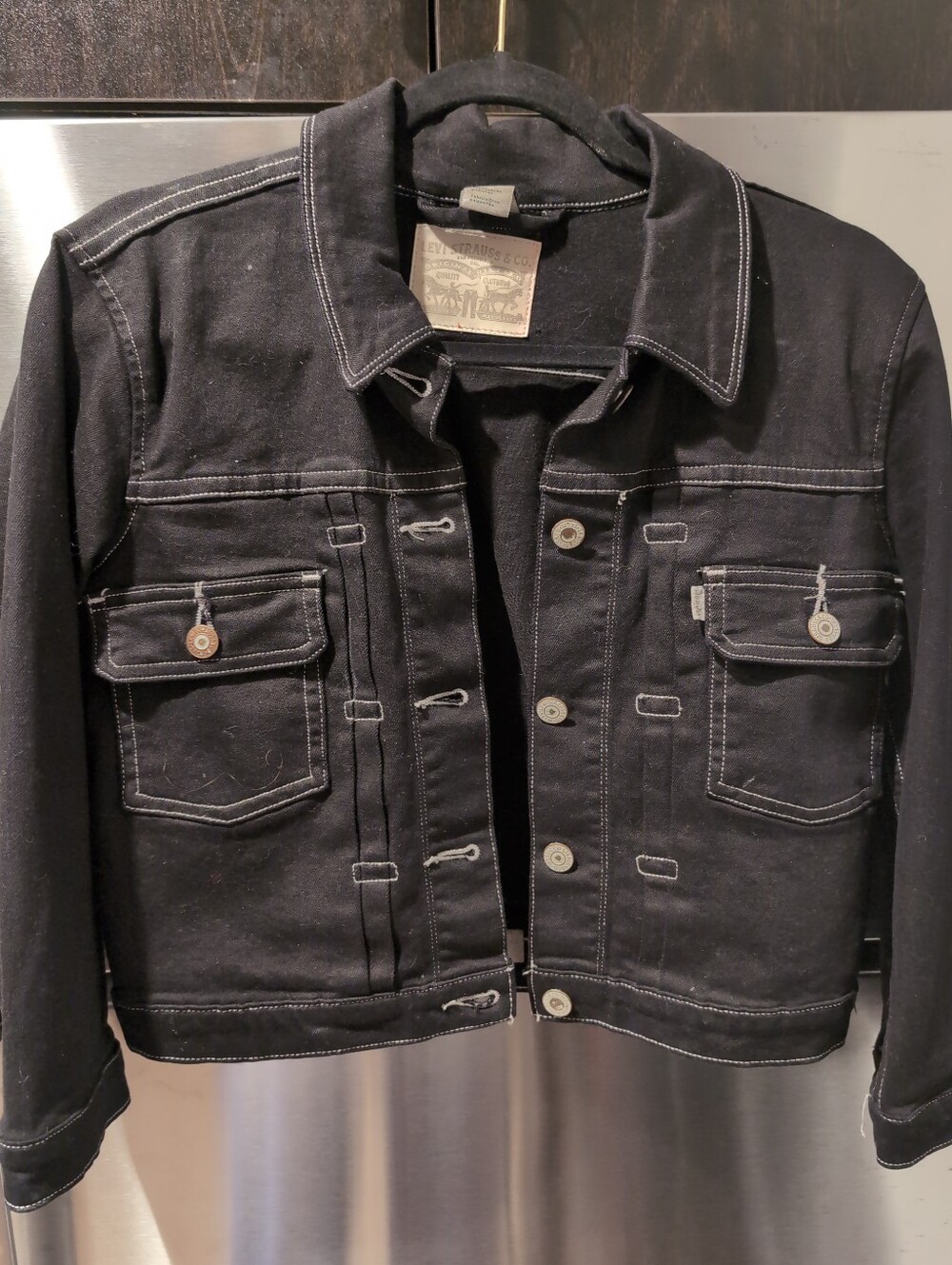 Vintage Trucker Levi's Black Denim Jacket Like New Size S